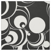 Cercles noirs et blancs Tissu Abstrait (Échantillon)