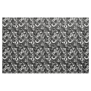Cercles noirs et blancs Tissu Abstrait 2