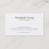 CERCLES OPTIQUES en Carte de visite NOIR & BLANC (Dos)