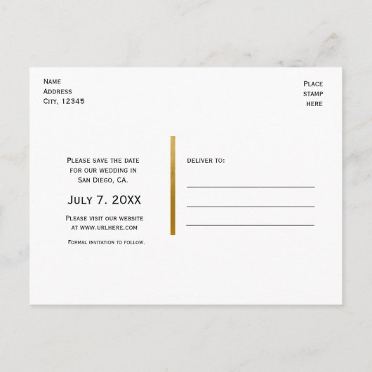 Cercles Or Dotée Moderne Enregistrer La Date Carte (Dos)