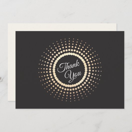 Cercles or élégant Merci noir (Devant / Derrière)