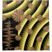 Cercles orange abstrait rideau de douche noir (Devant)