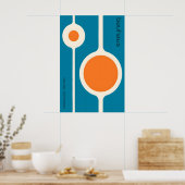 Cercles orange  Impression d'art fin mat. Bauhaus (Cuisine)