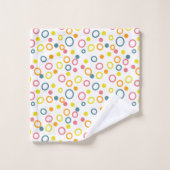 Cercles orange jaune turquoise Points (Gant de toilette)
