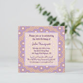 Cercles Peach & Lilac Invitation à la fête d'anniv (Debout devant)