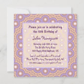 Cercles Peach & Lilac Invitation à la fête d'anniv (Devant)