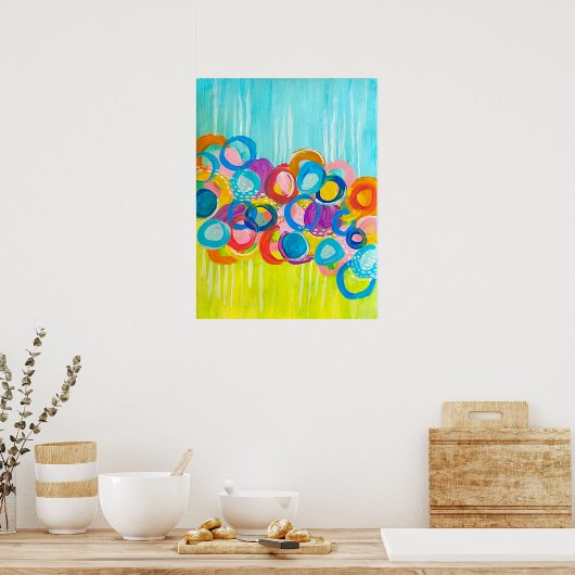 Cercles Peinture Abstraite colorée Impression (Cuisine)