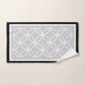 Cercles pétales diamants noir gris blanc (Serviette à main)