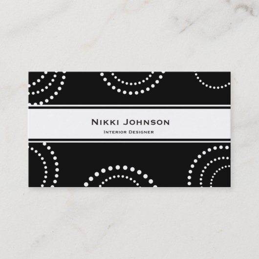 Cercles pointus noir et blanc Carte de visite mode (Devant)