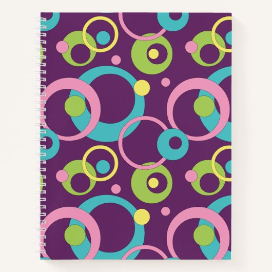 Cercles pourpres Funky Carnet spiral (Devant)