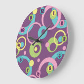 Cercles pourpres Funky Horloge (Angle)