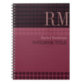 Cercles+Rayures Monogramme Vogue Style Carnet (Devant)