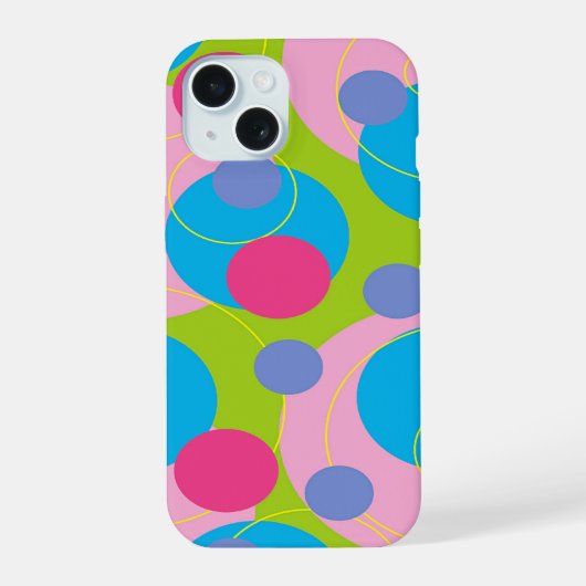 Cercles Rétro Colorés Points Bonbon Rose Funky Gro (Verso)