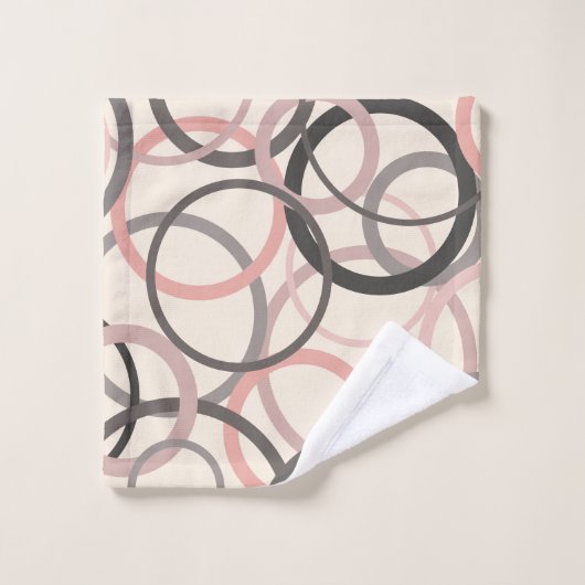 Cercles rose et gris (Gant de toilette)