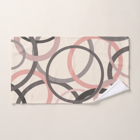 Cercles rose et gris (Serviette à main)