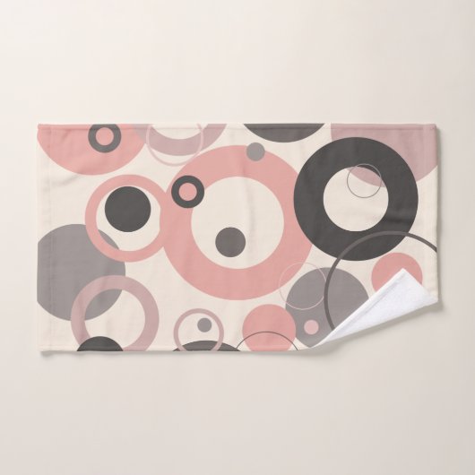 Cercles rose et gris M siècle Moderne (Serviette à main)