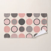 Cercles rose et gris Moderne du milieu du siècle (Serviette à main)