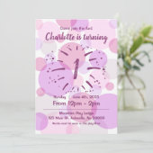 Cercles roses Invitation fille d'anniversaire (Debout devant)