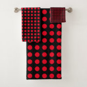 Cercles rouges Polka Dot Patterns Black Modern Cut (En situation)