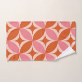 Cercles soleils du milieu du siècle rose et orange (Serviette à main)