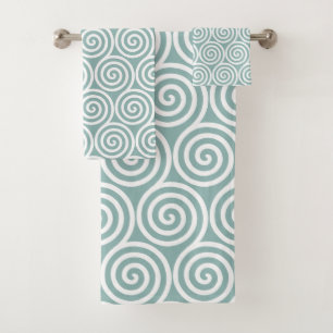 Cercles spirals abstraits en bleu argenté et blanc