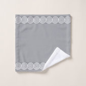 Cercles spiraux Abstraits blancs sur gris argent r (Gant de toilette)