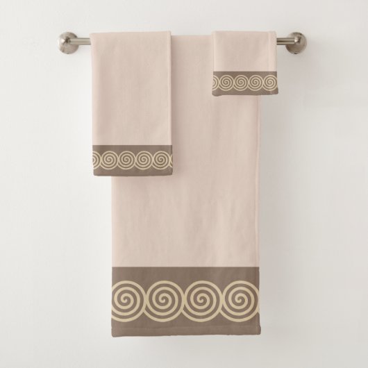 Cercles spiraux Abstraits dans le bain beige clair (En situation)