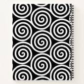 Cercles spiraux Abstraits en Carnet noir et blanc (Dos)