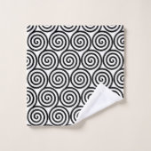 Cercles spiraux Abstraits en Towe noir et blanc (Gant de toilette)