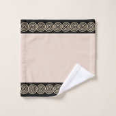 Cercles spiraux Abstraits sur Towe Bain Noir & Bei (Gant de toilette)