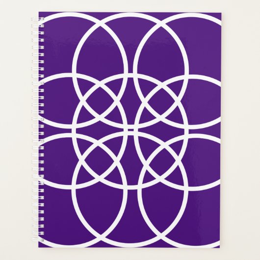 Cercles spiraux blancs sur pourpre (Devant)