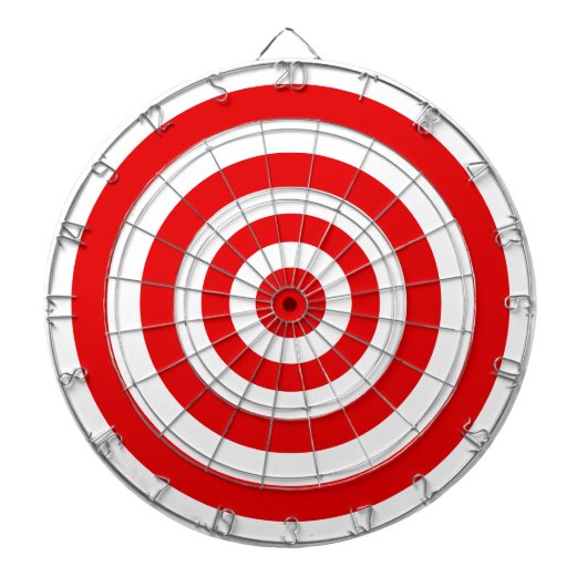 Cercles sur cible de fléchettes rouge et blanc (Devant)
