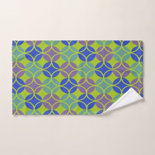 Cercles sur les cercles - Bleu, Violet, Vert (Serviette à main)