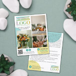 Cercles Turquoise Jaune Logo Photos Promotionnels<br><div class="desc">Brochure marketing pour les petites entreprises pour toute profession et entreprise qui peut présenter le travail en photos. Ajoutez votre logo, spécialités, offre et code QR. Au verso, écrivez plus de texte sur l'entreprise et pourquoi votre client devrait vous choisir! Ce prospectus promotionnel pour petites entreprises comprend votre logo, une...</div>