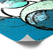 Cercles Tween - Poster Abstrait bleu / vert (Coin)