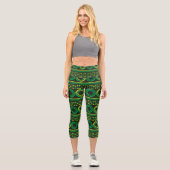 Cercles Vert Rétro Capri Leggings (Recto)