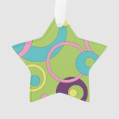 Cercles verts funky Ornement acrylique (dos)
