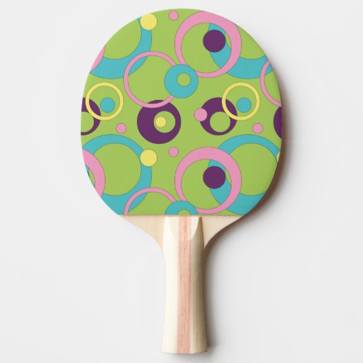 Cercles Verts Funky Raquette de Ping Pong (Devant)