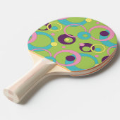 Cercles Verts Funky Raquette de Ping Pong (Devant Angle)