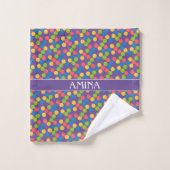 Cercles Violet Peach Minimal Motif (Gant de toilette)