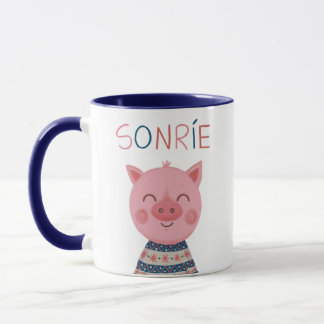 Cerdito feliz sonríe mok