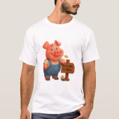 Cerdito granjero – 100% jamón, 0% drama t-shirt (Voorkant)