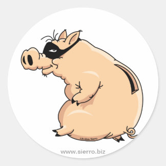Cerdo Ladrón Ronde Sticker