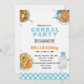 Cereal Birthday party invitation (Devant / Derrière)