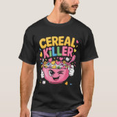 Cereal Killer Cartoon Bowl Funny Breakfast T-shirt (Voorkant)