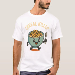 Cereal Killer- Funny Breakfast Bowl Cartoon Food T-shirt