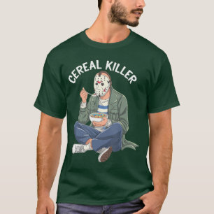 Cereal Killer Gemaskerd Personage Eet Ontbijt fr T-shirt