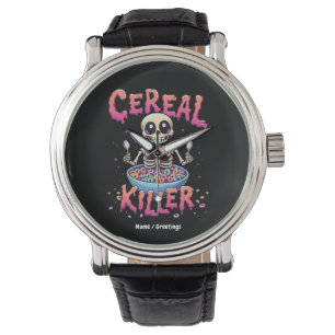 Cereal Killer Ontbijt Grappig Cereal Bowl Skelet Horloge