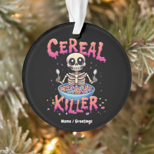 Cereal Killer Ontbijt Grappig Cereal Bowl Skelet Ornament
