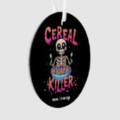 Cereal Killer Ontbijt Grappig Cereal Bowl Skelet Ornament (voorkant)